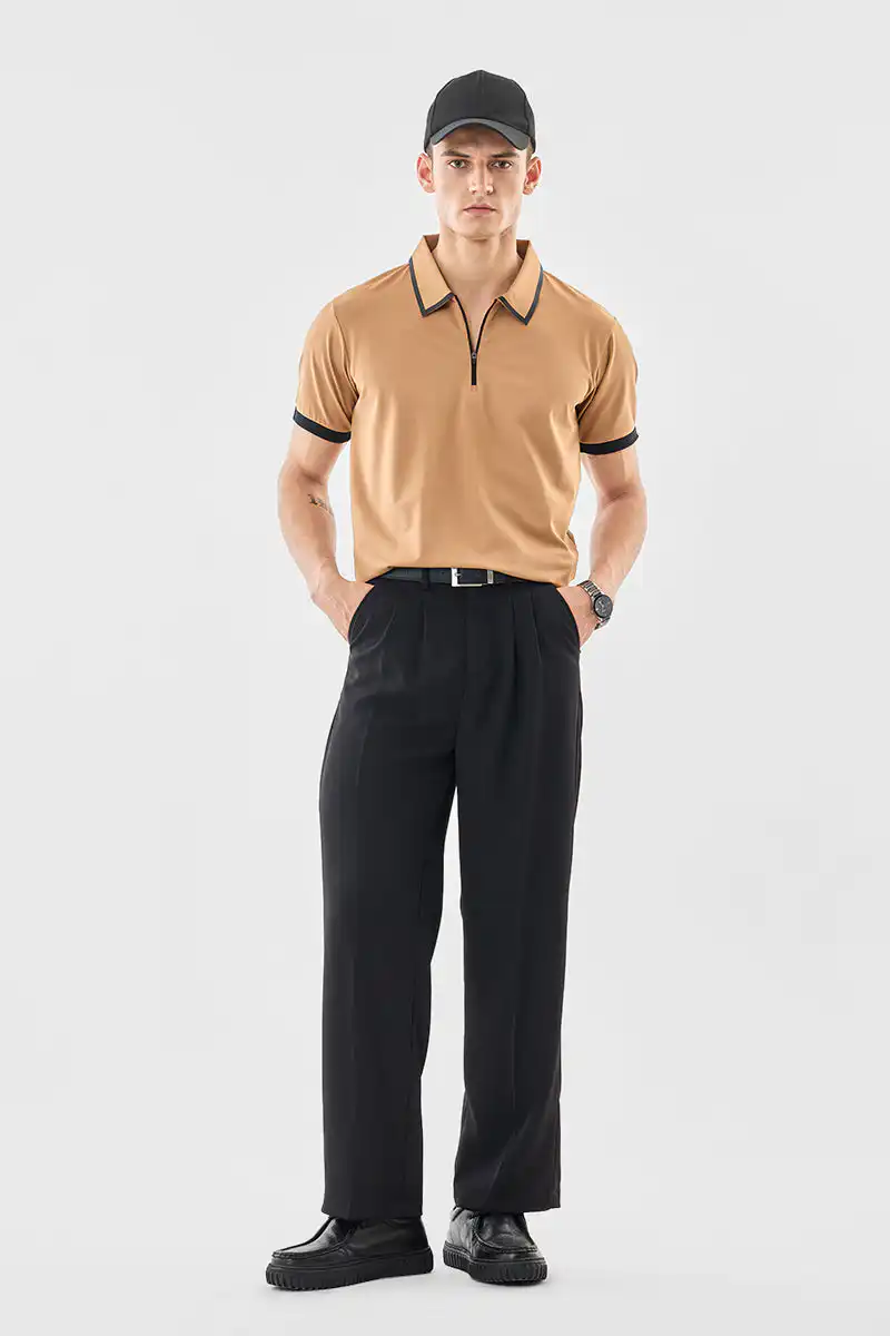 Regular Fit Zipper Polo T-Shirt - Image 3